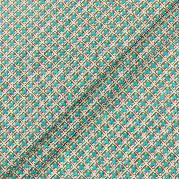 Ткань для пэчворка PEPPY БАБУШКИН СУНДУЧОК ФАСОВКА 100х112 см, 140±5 100% хлопок, БС-03 клетка бирюзовый/ бл.зеленый, Peppy БАБУШКИН СУНДУЧОК