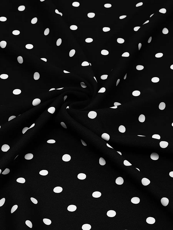 Штапель в горошек 90 г/м², 145 см / 2 метра, TBY.Vidt.01 цв.черный