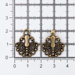 Крючки пришивные декоративные 37х17 мм, ag, 10 шт