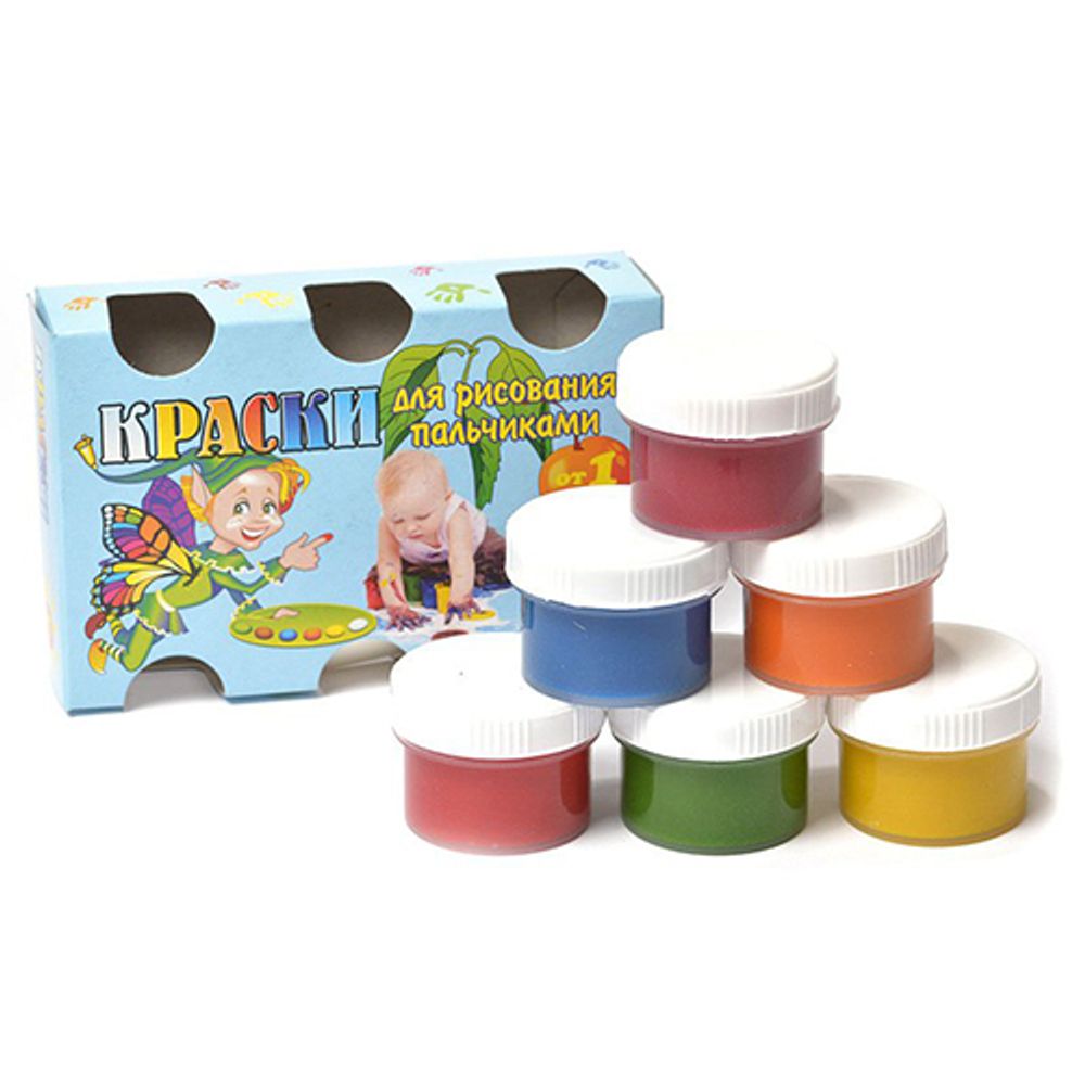 Краски для рисования пальчиками 7013 6цв