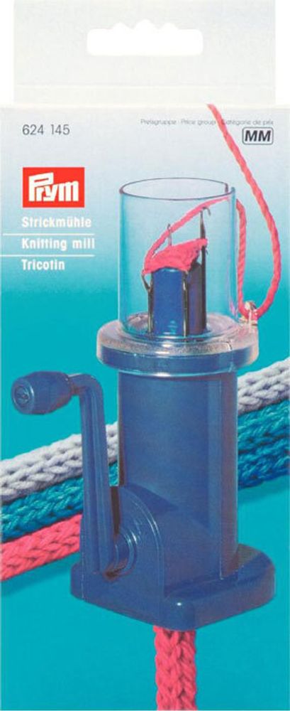 Мельница для плетения шнуров MINI, полуавтоматическая, пластик, синий, Prym, 624145