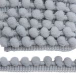 Лента декоративная с помпонами, 5 мм, 2м, упак, серый