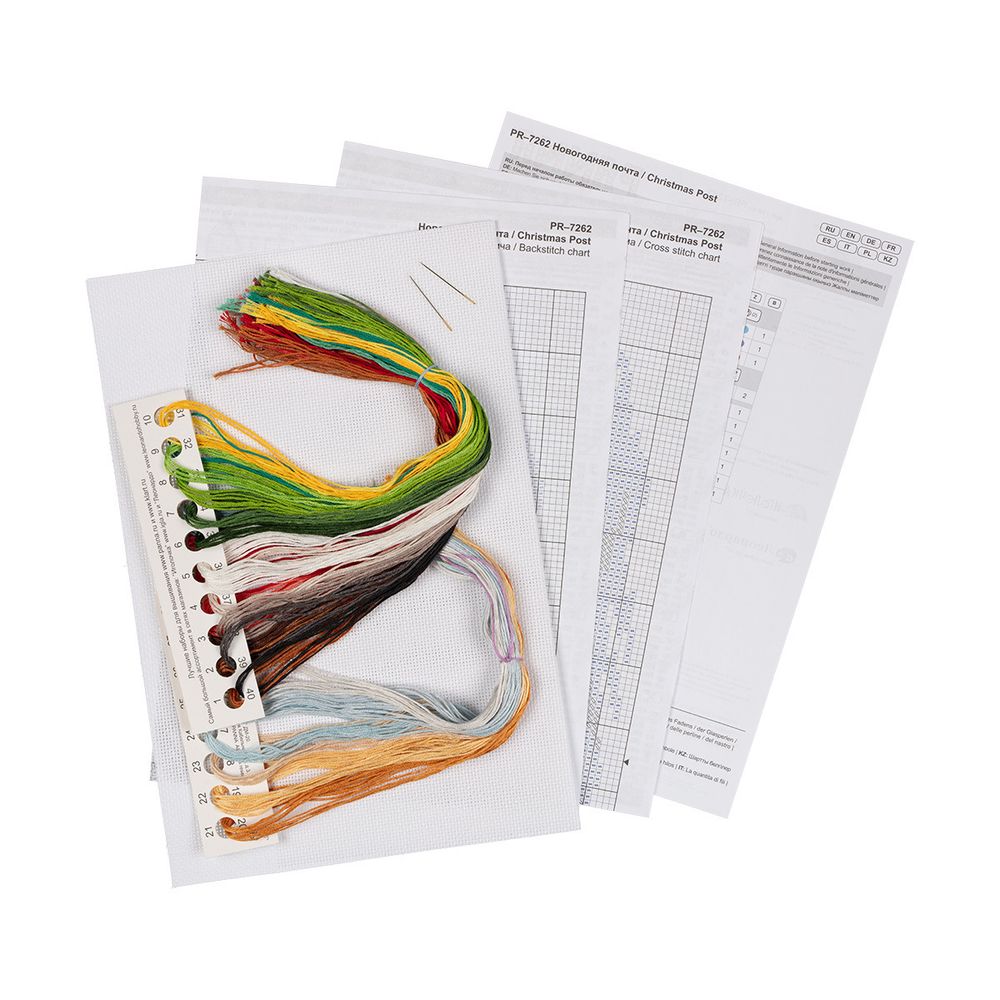 Набор для вышивания нитками Panna, Новогодняя почта 25,5х22 см