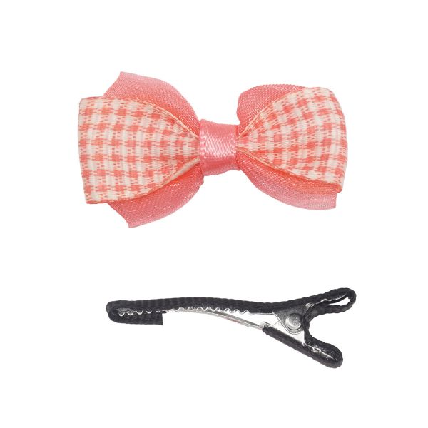 Набор Б-003 мини бантик+заколка 36мм/35мм (розовый/черный) 29354