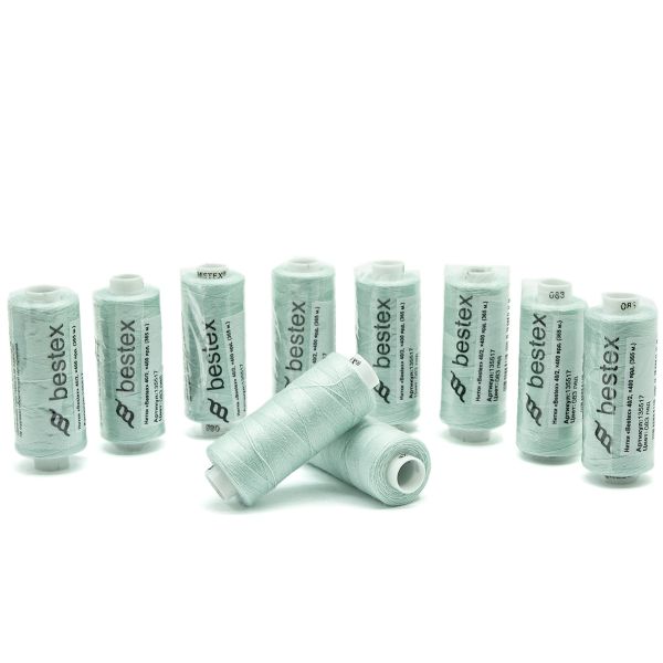 Нитки швейные бытовые Bestex 40/2, 365 м (400 ярд) / 10 кат., 083 ледяная мята
