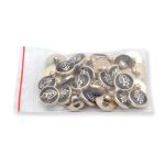 Пуговицы на ножке 24L (15мм), пластик (g.black (черный/золото)), 36 шт, PS39