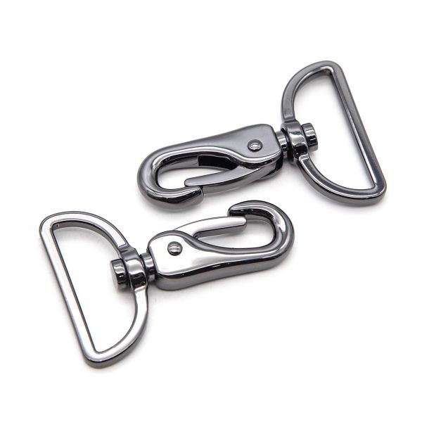 Карабин металл 38.0 мм (64х45 мм), чер/никель, 4 шт