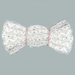 Тесьма отделочная 12 мм / 10 метров, вязаная, белый/серебро, С801Г7