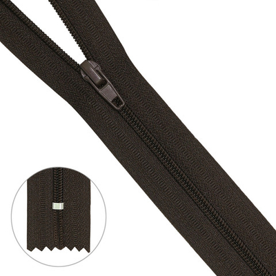 Молния спираль (витая) юбочная Т3 (3 мм) 1 зам., н/раз., 20 см, 917 т.коричневый, 10 шт