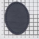 Заплатки пришивные из кожи, овал 6х8,2см с перфорацией, 2 шт, 100% кожа, 05 темно-синий, 9114