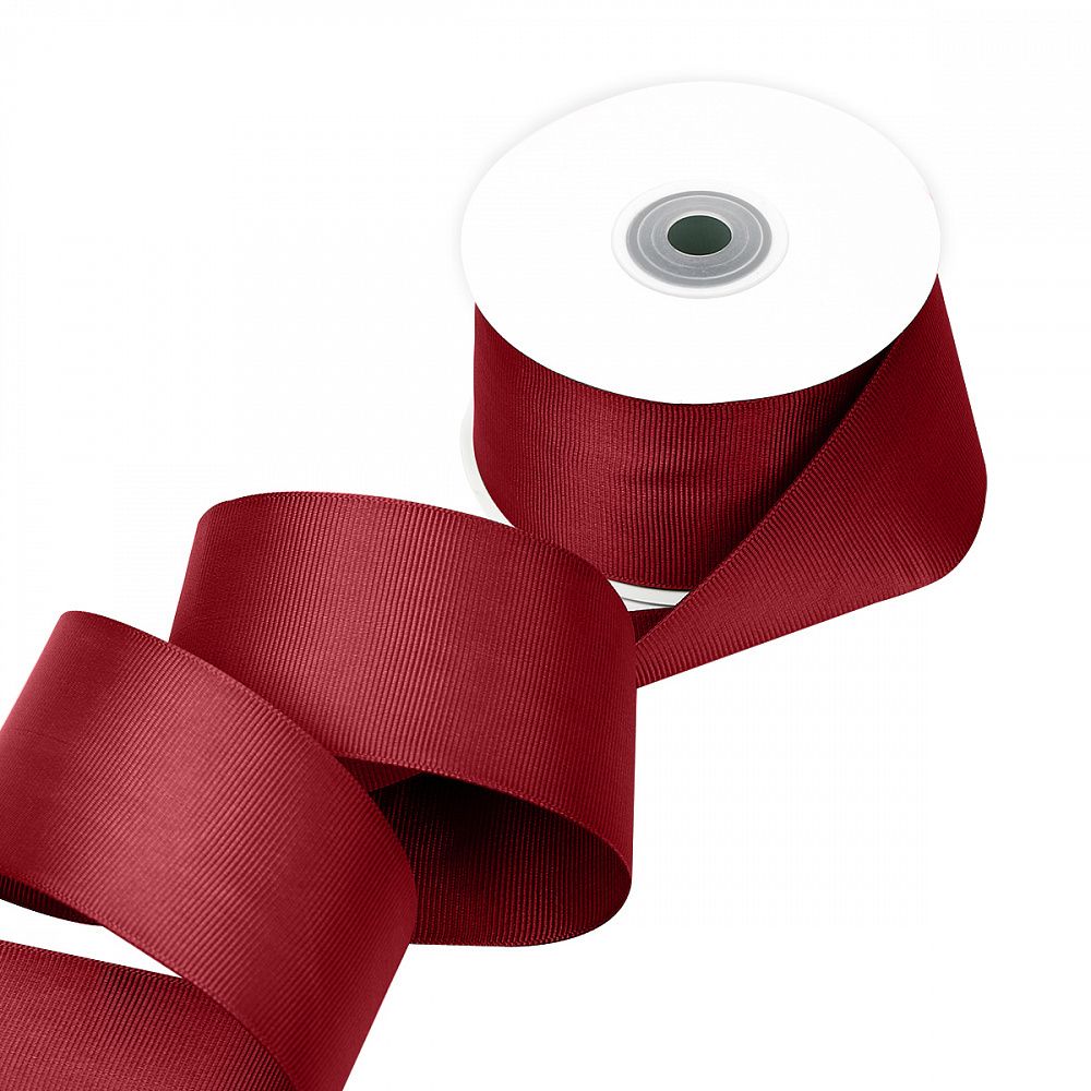 Лента репсовая (в рубчик) 50.0 мм / 22.8±1 метра, 260 бордовый, Magic4Hobby