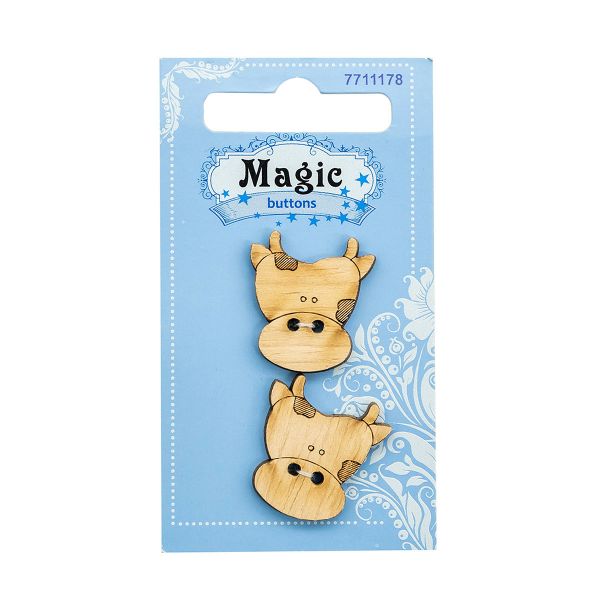 Украшения декоративные пуговицы Корова, 2 шт, Magic Buttons LW771-V45