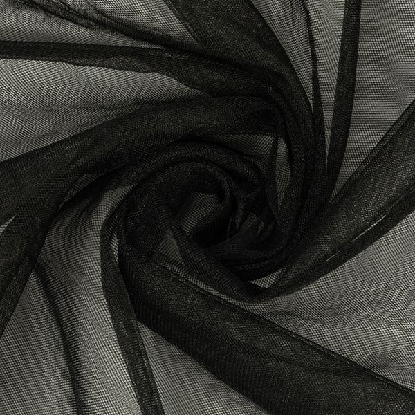 Фатин кристалл 18 г/м², 150 см / 25 метров, 01 черный, Gamma FTN-BR