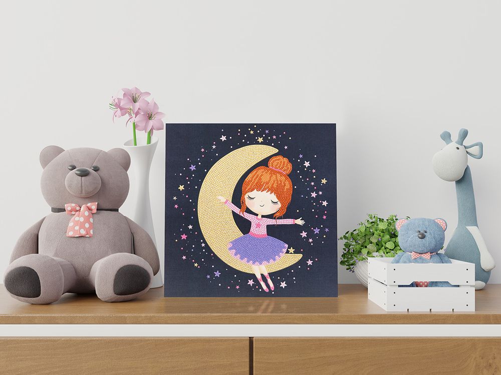 Алмазная (кристальная) мозаика Фрея, постер Лунная девочка, 30х30 см