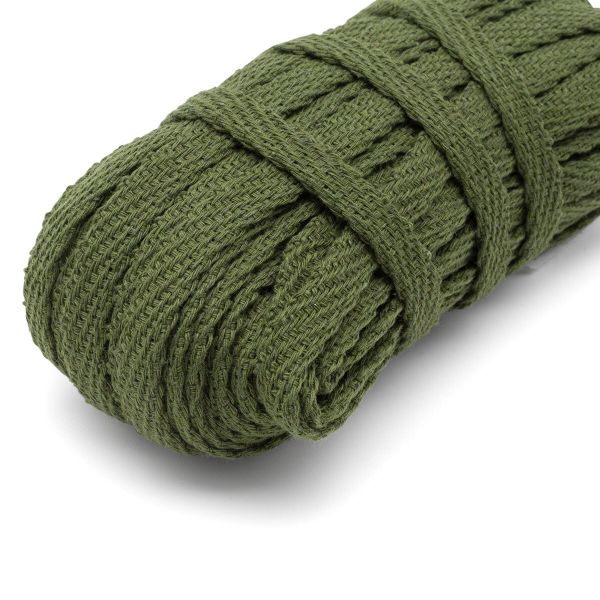 Шнур плоский плетеный х/б ⌀10.0 мм / 20 метров, цв.12 хаки, С3862Г17