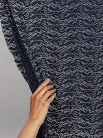 Ткань кружевная гипюр стрейч 160 г/м², ш.150см, арт.SZ031636 цв.142 темно-синий, уп.25м