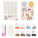 Алмазная (кристальная) мозаика Фрея, Наклейки Веселые Зверята, 14х19,5 см