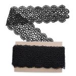 Кружево гипюр (плетёное) 65 мм / 9.14 метров, C580 черный