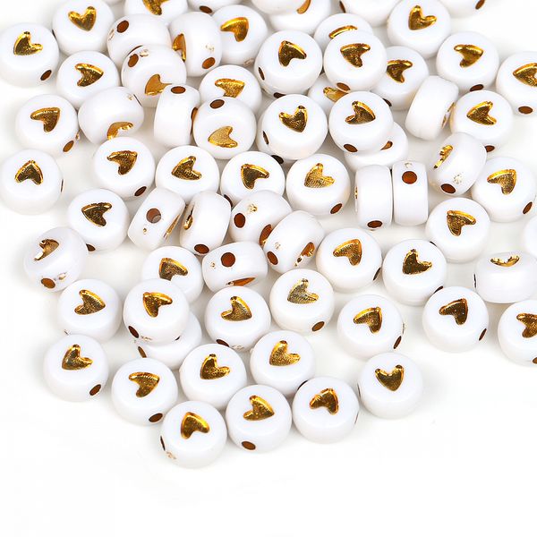 Бусины пластик набор сердечки, M4H-B009, 500г