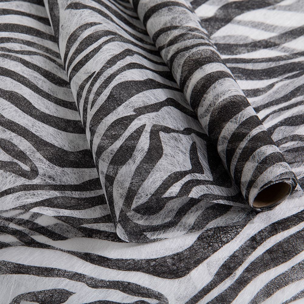 Флористический фетр 35 г/м², 2 м, 04 черно/белый (зебра), Blumentag PNW-35/1