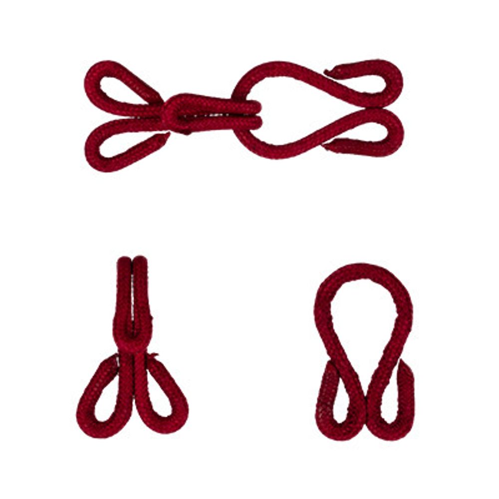 Крючок шубный обтяжной 15 мм, 10 шт, 09 бордовый, Gamma