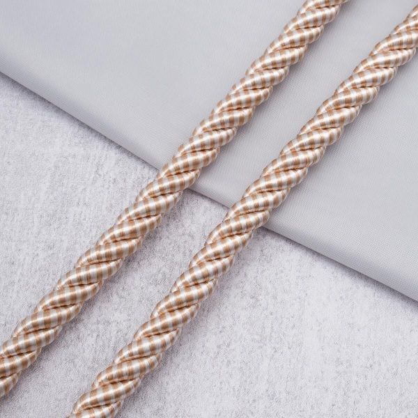 Шнур витой (мебельный) ⌀8.0 мм / 25 метров, 2-цветный, 92123 белое золото