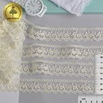 Кружево на сетке 25 мм, диз. 867, цв.02 молочный, уп. 9 м, Kruzhevo