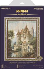 Набор для вышивания нитками Panna, Золотая серия, Замок в горах, 27,5х36,5 см