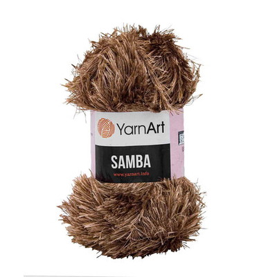 Пряжа YarnArt (ЯрнАрт) Samba, травка / уп.5 мот. по 100 г, 150м, 199 коричневый