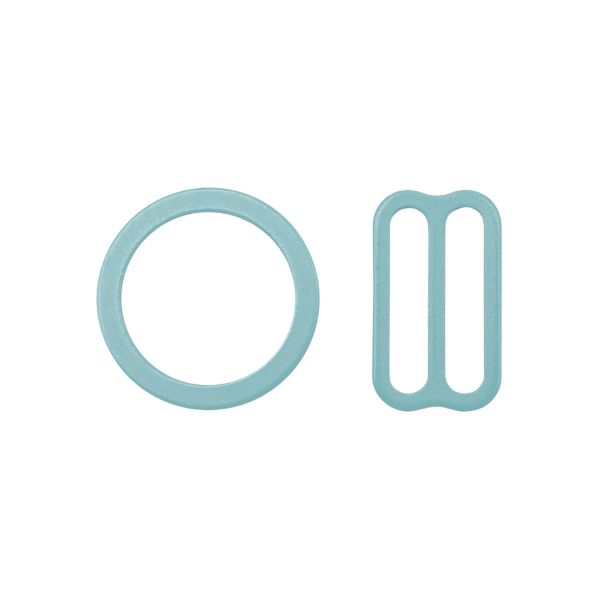 Набор фурнитуры для бюстгальтера металл (кольца ⌀14 мм + регуляторы 15 мм по 4 шт), 1953 лист мяты, 28795