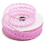 Тесьма отделочная ажурная 38 мм, 25 м, (03 розовый)