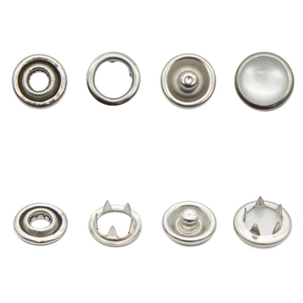 Кнопка рубашечная (джерси) жемчужинка ⌀9.5 мм, ≈72 шт, МЕТАЛЛ, акрил, белый/никель, NEW STAR