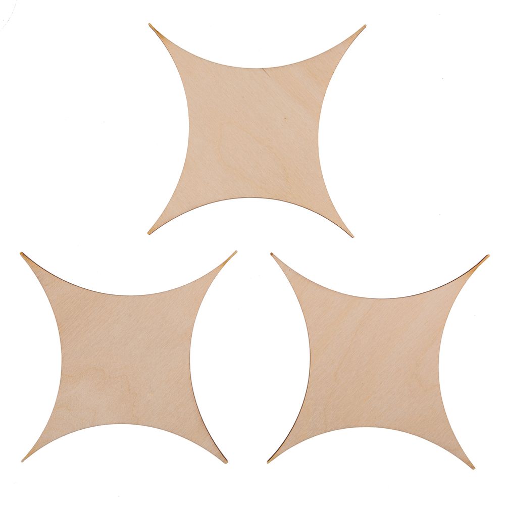 Заготовка из фанеры (мини-набор) 15х15х0.4 см, 3 шт, Mr.Carving БО-06