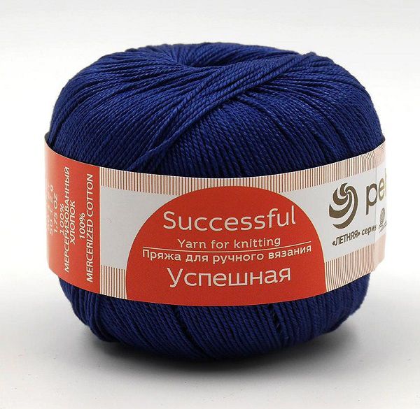 Пряжа Пехорка Успешная / уп.10 мот. по 50 г, 220 м, цв.571 синий