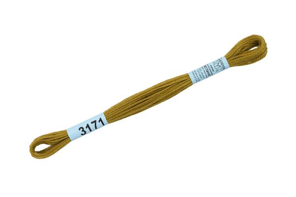 Мулине Gamma 100% хлопок, цв.3171 св.св.хаки, 24 мотка по 8 метров