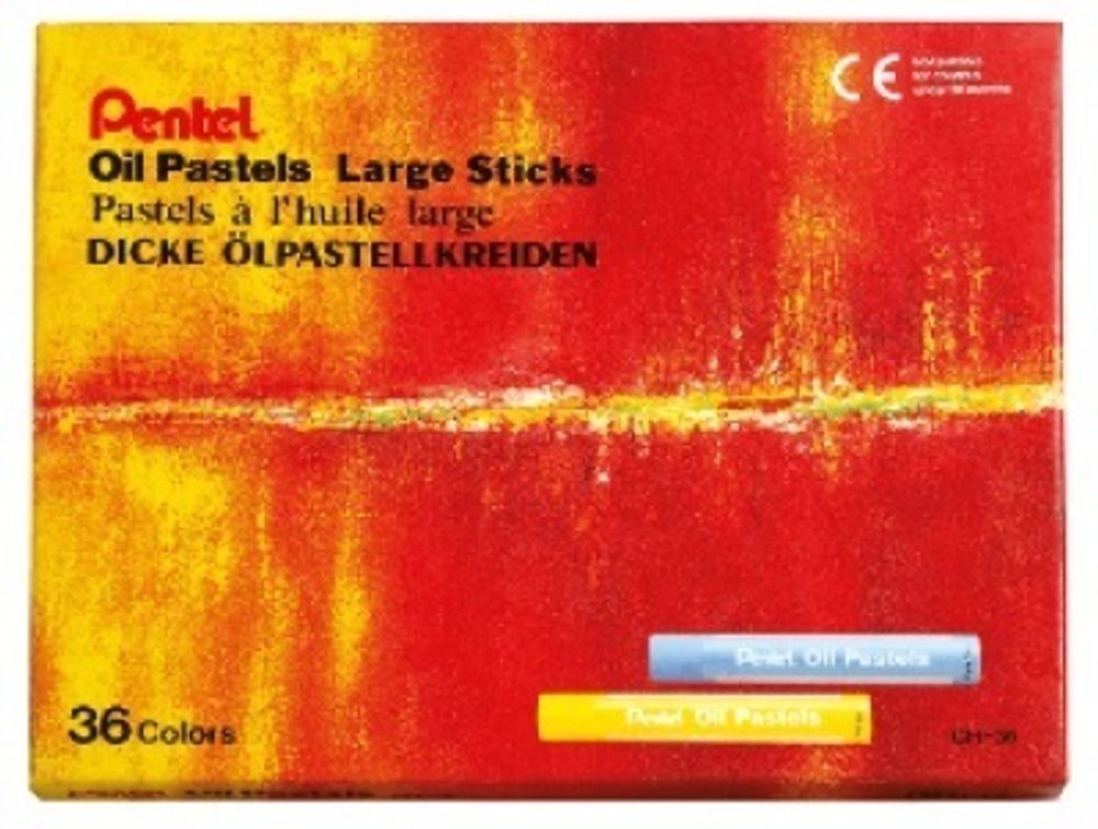 Пастель масляная 36 цв, мелки увеличенного диаметра, Pentel Large Sticks GHT-36L