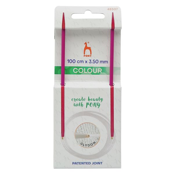 Спицы круговые Pony Colour ⌀3.5 мм, 100 см, алюминий, 48507