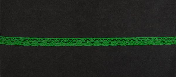 Кружево вязаное (тесьма) 9 мм, цв.травяной, Alfa, 25 метров, AF-007-062