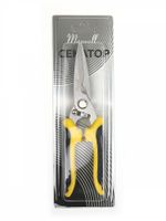 Секатор прямое лезвие 80/210.2 ручки желто-черный пластик, Maxwell Garden