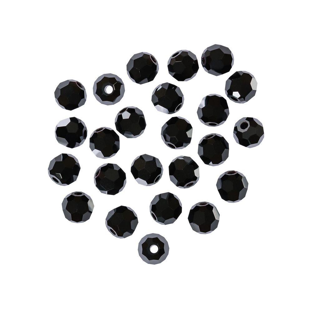 Бусины стекло ⌀4 мм, 24 шт, черный/jet, Preciosa 451-19-602