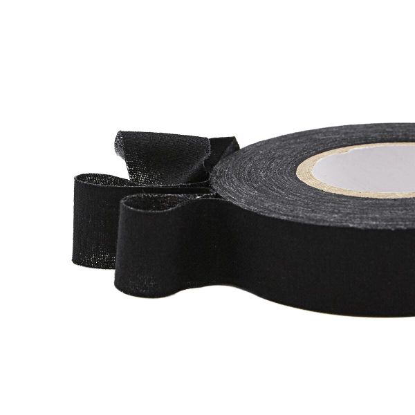 Лента клеевая тканая для кожи и меха 20 мм, черный, уп.18,28 м