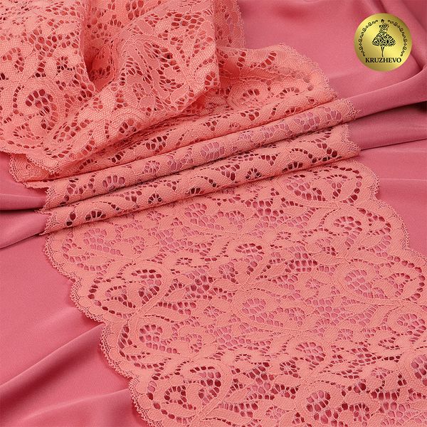 Кружево бельевое эластичное 180 мм / 3 метра, TBY.L1672, цв.154 розовый персик, Kruzhevo