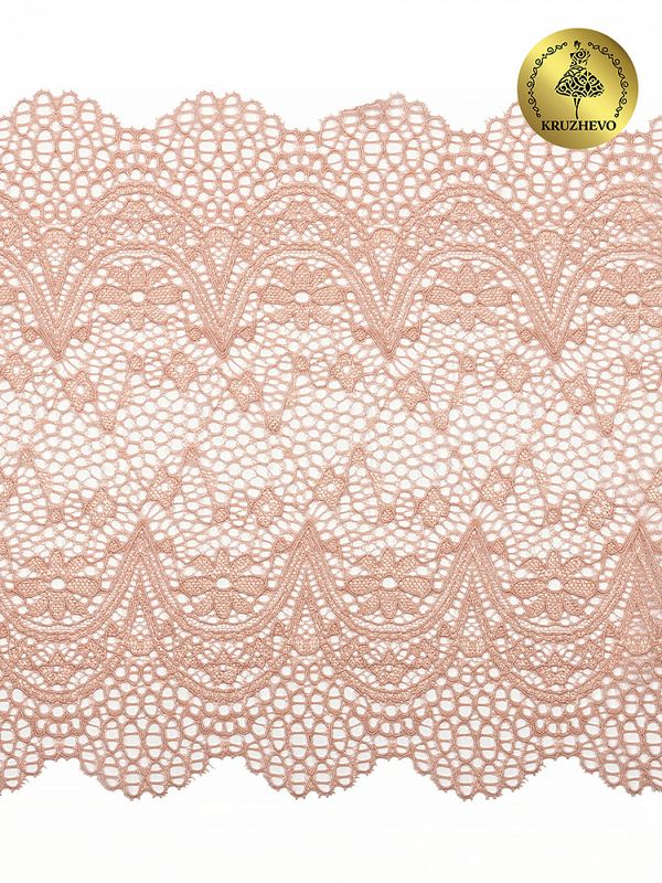 Кружево бельевое эластичное 220 мм / 10 м, цв.168 серебристый пион, Kruzhevo