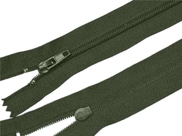 Молния спираль (витая) (цв.SBS) брючная Т3 (3 мм) 1 зам., н/раз., 20 см, автомат, S-173 т.зеленый, 100 шт