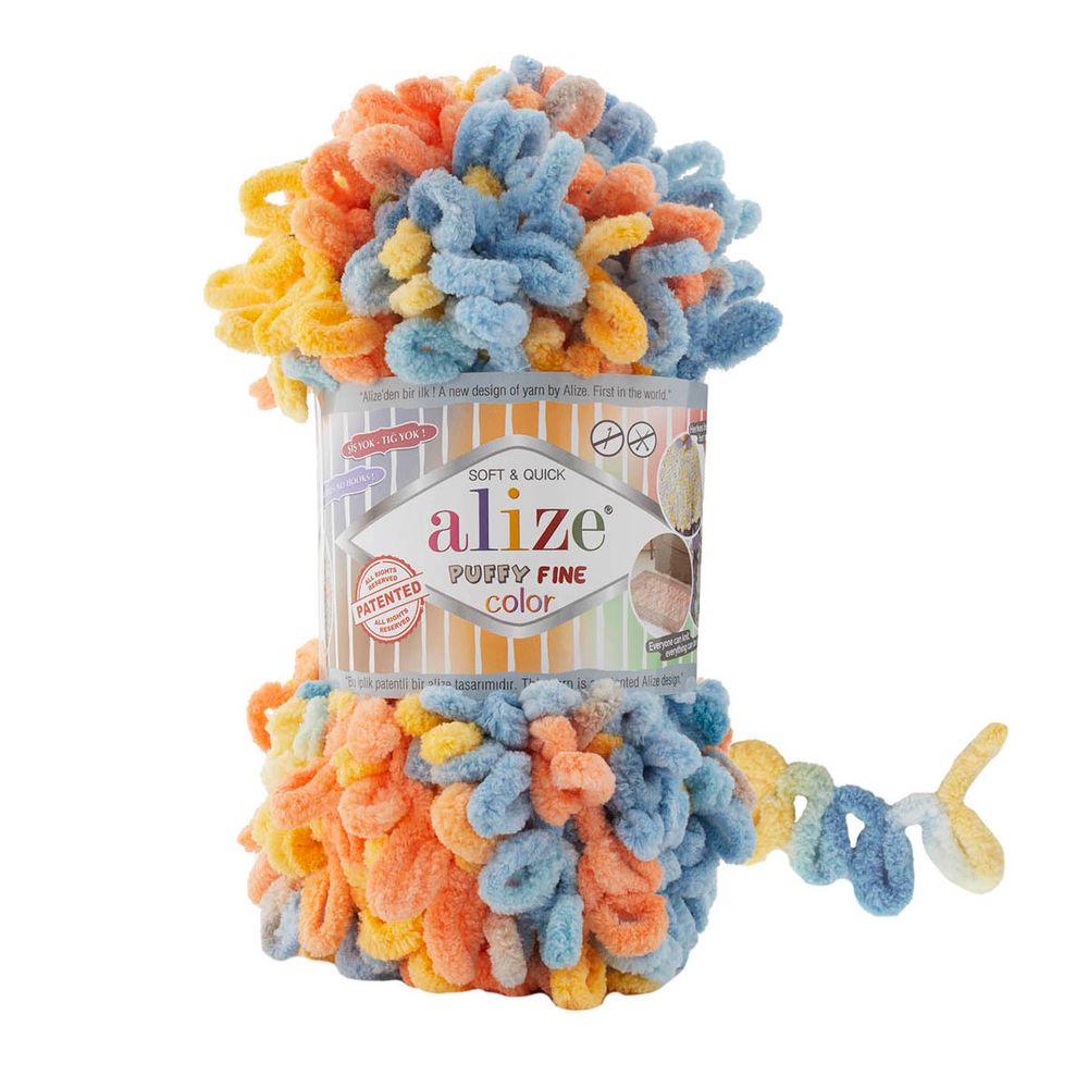 Пряжа Alize (Ализе) Puffy Fine Color / уп.5 мот. по 100 г, 14,5м, 6314