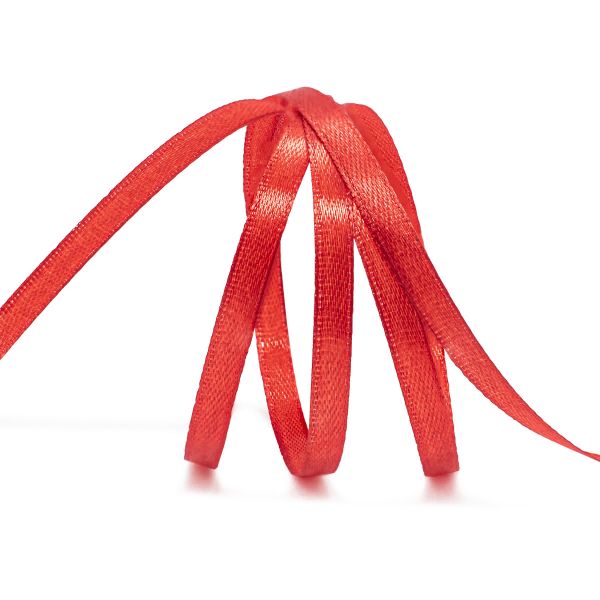 Лента атласная 1-сторонняя 6.0 мм / 22.86±1 метров, 026 красный, Globus