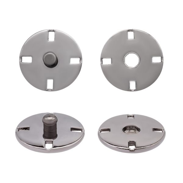 Кнопка пришивная металл ⌀15.0 мм, 10 шт, никель, KN13