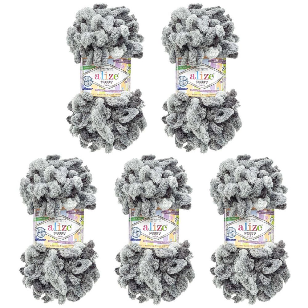 Пряжа Alize (Ализе) Puffy Color / уп.5 мот. по 100 г, 9м, 6532 секционный