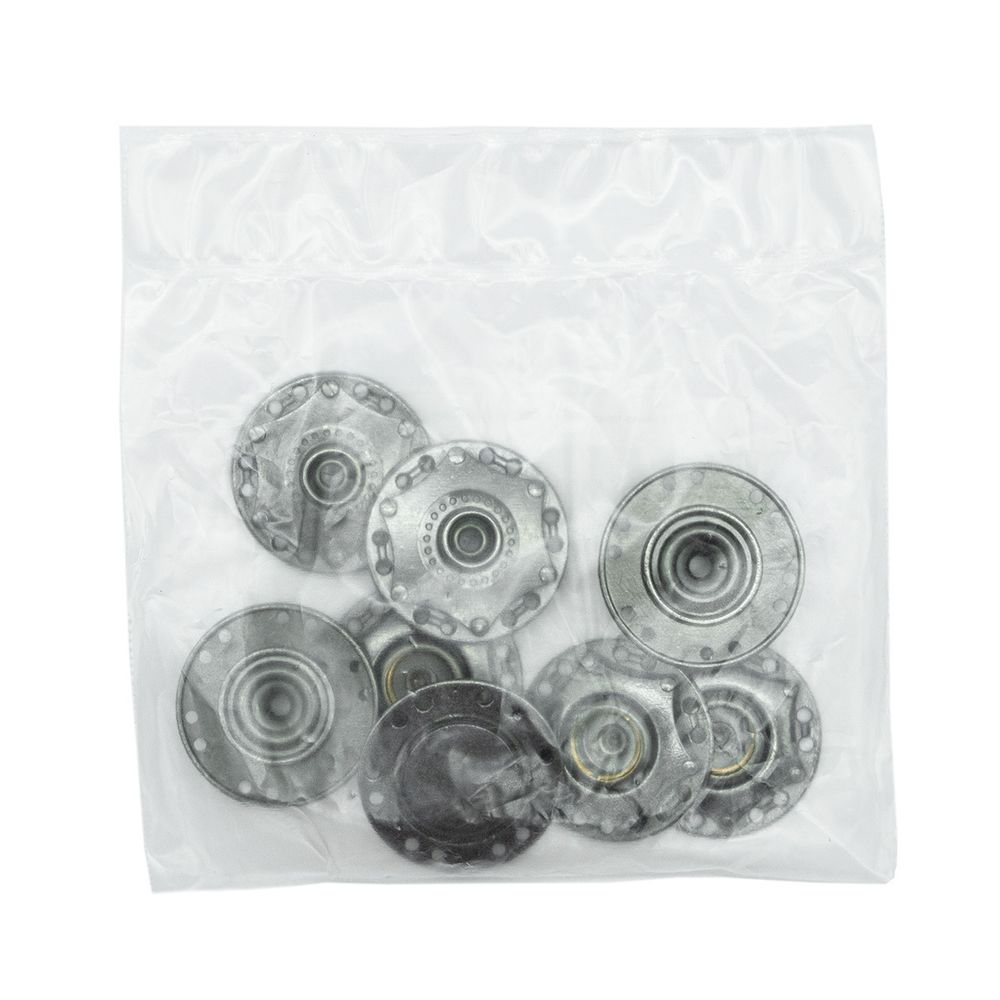 Кнопка пришивная металл ⌀24.0 мм, чер.никель, 4 шт