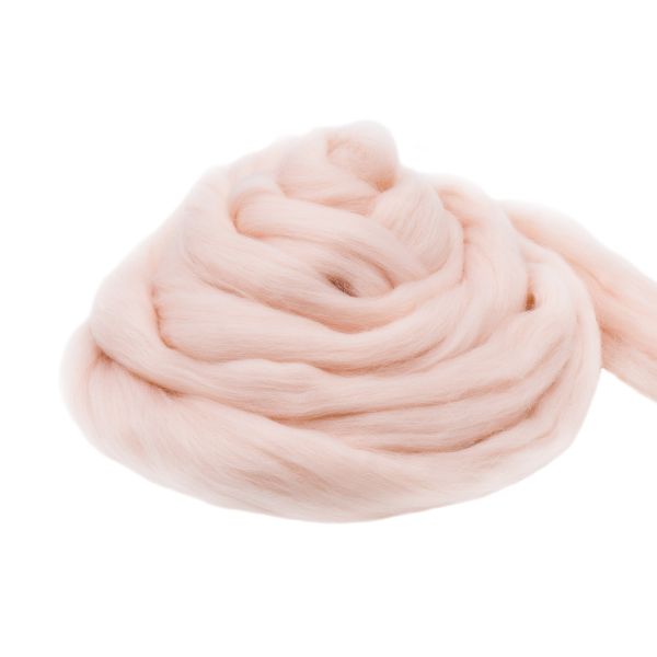 Шерсть для валяния мериносовая тонкая 100%, 100г, 68 чайная роза